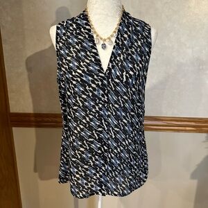 NIC+ZOE Black and Blue Patterned Blouse